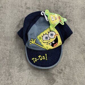Vintage Nickelodean Hat Toddler Kids Spongebob Squarepants Ta-Da! Cap 2003 Y2K